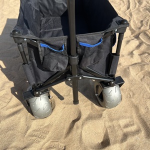 Carrito de Playa con <span class=keywords><strong>Ruedas</strong></span> Grandes para Arena - Carrito Utilitario con Estructura de Acero Todoterreno con Neumáticos de 9 Pulgadas, Diseño Plegable y Compacto - Product Image 4