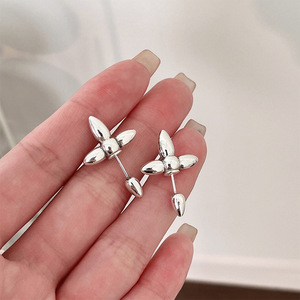 S925 Sterling Silver Cross Stud <b>Earrings</b> Geometric Design For Gift 925 Silver Ear <b>Post</b> - Product Image 1
