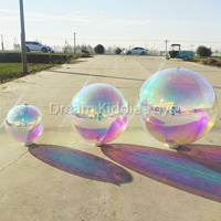 Boule miroir gonflable en PVC brillant publicitaire, boule miroir en PVC irisé, jouets ballon miroir, boules disco, décoration de bulles, grosse boule brillante