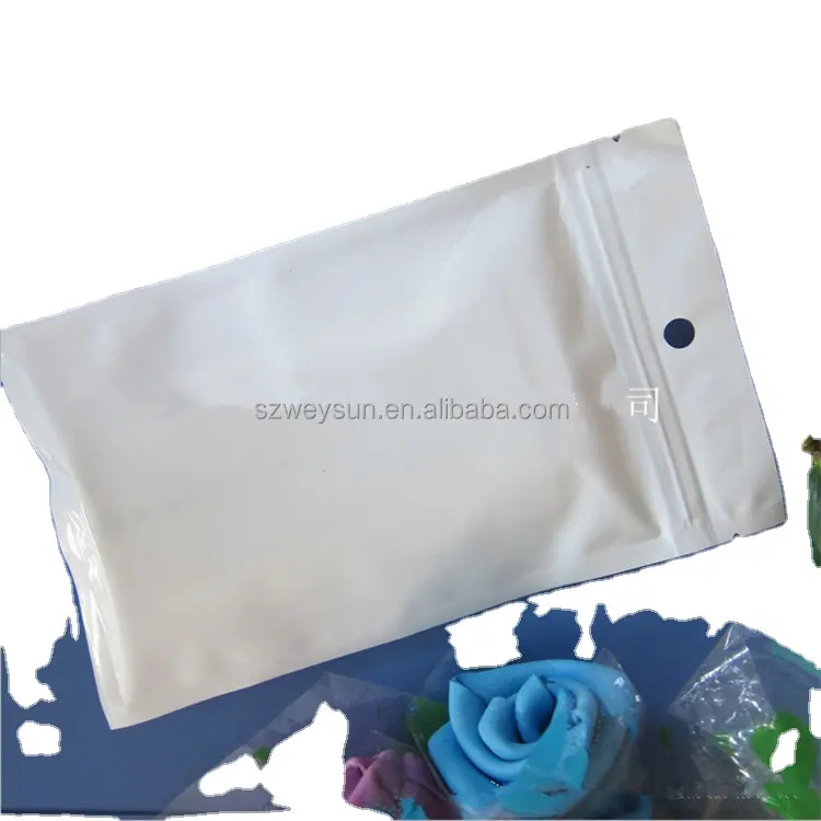 9*12cm beyaz saydam BOPP inci filmi çantası, yeniden kullanılabilir İnci film plastik kılıf ile ön temizle fermuar kavrama mühür