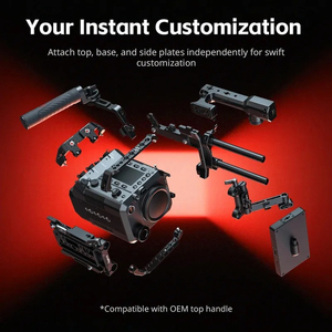 Kit de cage en alliage d'aluminium SmallRig pour <span class=keywords><strong>FUJIFILM</strong></span> <span class=keywords><strong>GFX</strong></span> ETERNA 55, plaque supérieure, plaques latérales gauche et droite, poignée de contrôle, support de moniteur double tige - Product Image 6