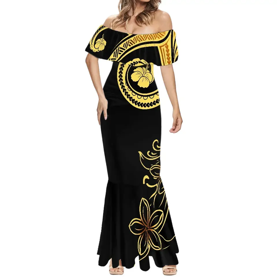 Производители одежды на заказ, гавайский полинезийский Племенной Дизайн, вечернее платье большого размера, сексуальная мода, новинка 2023, Повседневное платье макси