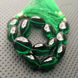 Prezzo all'ingrosso verde quarzo Briolette perline di perline naturale di buona qualità pietra preziosa sintetica ovale laboratorio creato creazione di <span class=keywords><strong>gioielli</strong></span> - Product Image 4