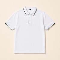 Kaos Pendek Pria Kerah Kontras Tiga Kancing Placket Kasual Golf Olahraga Multi Warna Grosir