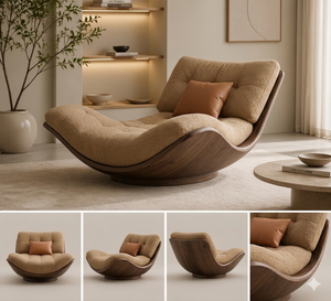 Sillón Moderno Tapizado con Madera Sólida, Cómodo Sillón de Lectura para <span class=keywords><strong>Hotel</strong></span>, Dormitorio, Sala de Estar, Oficina - Product Image 2