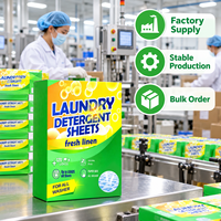 Feuilles de lessive en lin frais en gros OEM & ODM, 120 lavages, dissolution rapide, bandes de lavage détachantes pour toutes les machines à laver