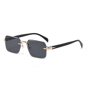 <b>Square</b> Frame Metal <b>Sunglasses</b> UV400 Protection Unisex Fashion Shades Gold Frame PC Lens Type 3 Sunshades - Product Image 1