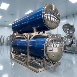 Machine de stérilisation par autoclave à immersion dans l'eau et à vapeur pour aliments en conserve (<span class=keywords><strong>thon</strong></span> et bœuf) et aliments pour animaux de compagnie en sachet rétractable - Product Image 1