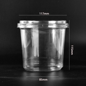 Contenants ronds transparents jetables de 3 onces pour aliments froids, salades de fruits, yaourts, gâteaux, gobelets à dessert en plastique PET transparent avec couvercle - Product Image 2