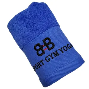 定制标志超细纤维海军450 GSM柔软超吸水健身房锻炼瑜伽手巾最优惠价格棉毛巾