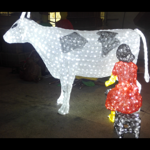Vaca con motivo 3D para ordeño, de mucama, luces navideñas al aire libre, 12 días de Navidad - Product Image 1
