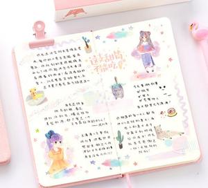 Cuaderno Negro Bonito para Oficina o Escuela, Set de Cuadernos con Diseño de Pájaros, Papelería Reciclada con Logotipo Personalizado para Niños, Incluye Clip y Lápiz - Product Image 3
