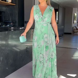Off The Shoulder Backless Printed Chiffon <b>Dress</b> Long Skirt Empire Waist Breathable Women's Summer <b>Dress</b> - Product Image 3