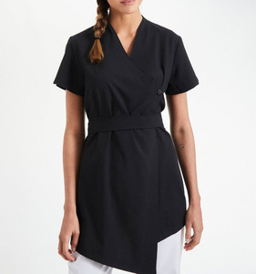 Uniforme Professionale Femminile di Alta Gamma OEM con Scollo a V e Lacci per Spa, Abbigliamento da <span class=keywords><strong>Lavoro</strong></span> Elegante per Salone di Bellezza e Hotel - Product Image 2