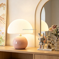 Lampe de table en forme de champignon, base en céramique, lampe de chevet, décoration minimaliste moderne, lampe de bureau pour chambre à coucher, salon, éclairage domestique