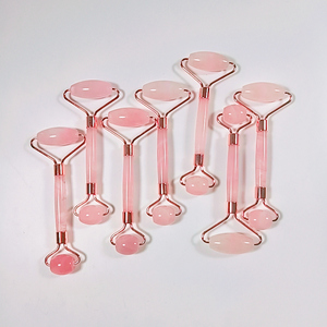 Globes de massage du visage pour visage, rouleau de quartz rose pour les poches des yeux anti-âge - Product Image 1