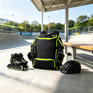 Mochila de patinaje en línea de velocidad de viaje personalizada impermeable <span class=keywords><strong>bolsa</strong></span> de patín de <span class=keywords><strong>hielo</strong></span> de hockey deportivo para niños y adultos - Product Image 4