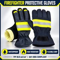 Gants de pompier certifiés 3C, gants de protection isolants thermiques en cuir de vache résistant aux flammes, modèle à protection intégrale