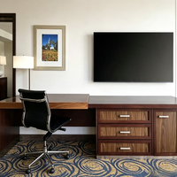 Modernes Kettenhotel-Gästezimmer Apartment Schlafzimmer-Möbelset Bett Boxspring Kopfteil Schreibtisch TV-Schrank Nachttisch Stuhl Anpassbar