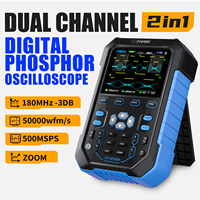 FNIRSI DPOX180H 2 in 1 Handheld Digital Oscilloscope 180MHz 500MS/s Dual Channel DDS Signal Generator 50000wfms/s