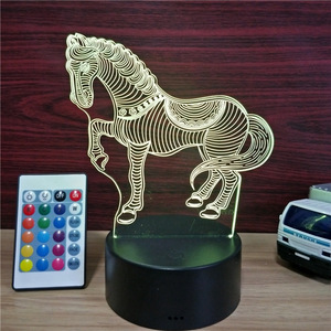 Bán buôn 16 màu sắc USB phí + Điều khiển cảm ứng + Điều khiển từ xa LED trang trí nội thất Acrylic ánh sáng ban đêm 3D Đèn - Product Image 2
