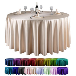 खुदरा शैंपेन गोल टेबल कपड़े गाढ़े हुए टेबल कपड़े के लिए फैंसी 120 इंच टेबलटाट कपड़ा फैंसी - Product Image 1