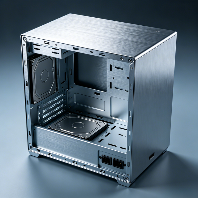 Custom Brushed Aluminum Empty Mini ITX PC Case Frame, Bare Chassis Housing With Custom Size Available