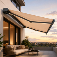 Auvent rétractable commercial de qualité fiable avec télécommande, cadre en aluminium, pare-soleil imperméable pour jardin, balcon, auvent anti-pluie