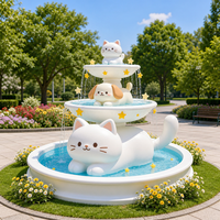 Statues d'animaux 3D en fibre de verre, chiens et chats, ornements en résine pour la décoration extérieure des zoos, parcs et parcs d'attractions, très demandées.