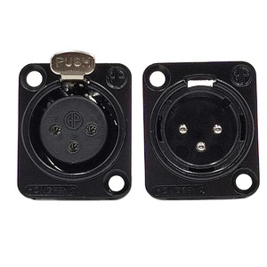 <span class=keywords><strong>Mini</strong></span> prise XLR 3 broches mâle/femelle noire à <span class=keywords><strong>souder</strong></span>, prise XLR femelle 3 broches à monter sur panneau, prise XLR mâle, connecteur audio 3 voies - Product Image 1