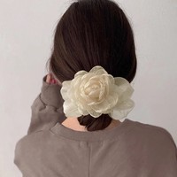 Scrunchie Mawar Manis untuk Wanita, Penjepit Rambut & Aksesoris Rambut Kelas Atas, Produk Baru Musim Panas untuk Pernikahan