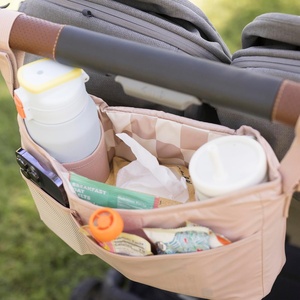 Organizador Universal para <span class=keywords><strong>Cochecito</strong></span> con Correa Ajustable |   Organizador Impermeable para <span class=keywords><strong>Cochecito</strong></span> de Bebé, Compatible con Baby Jogger y Bugaboo (Beige a Cuadros) - Product Image 5