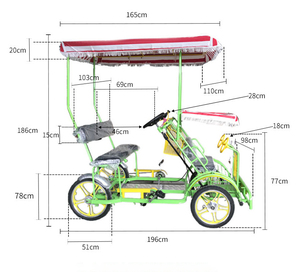 Cuatriciclo de cuatro ruedas con dosel para cicloturismo, tipo Surrey, de venta directa de fábrica - Product Image 4