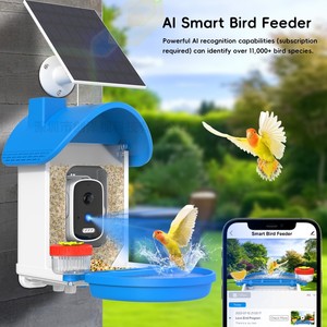 Mangeoire à <span class=keywords><strong>oiseaux</strong></span> intelligente solaire extérieure étanche 2026 avec caméra et contrôle par application, reconnaissance IA des espèces d'<span class=keywords><strong>oiseaux</strong></span> - Product Image 3