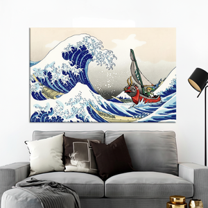 งานศิลปะบนผ้าใบพิมพ์ลาย: Zelda Windwaker Wave Decor, WRAPPED CANVAS - Product Image 2