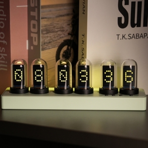 แสงดิจิตอลที่มีสีสันมินิ IPS <span class=keywords><strong>Nixie</strong></span> WIFI นาฬิกาตั้งโต๊ะสําหรับห้องเล่นเกม Elekstube เดสก์ท็อปนาฬิกาดิจิตอลตกแต่ง - Product Image 3