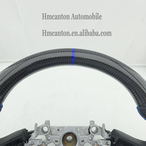 Volant de direction en cuir perforé en fibre de carbone avec surpiqûres bleues pour Infiniti Q50 – Produits populaires - Product Image 6