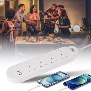 รางปลั๊กไฟวินนิ่งสตาร์ 6 ช่อง มาตรฐานอังกฤษ พร้อมพอร์ต USB คุณสมบัติความปลอดภัย - Product Image 3
