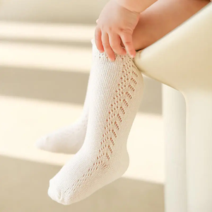 Chaussettes <span class=keywords><strong>de</strong></span> Noël Y-Z en coton peigné respirant à rayures, motif dessin animé mignon, pour bébés et enfants, avec volants, coupe décontractée - Product Image 3