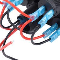 Panel Charger Tahan Air 4 in 1 12V 24V Dual 4.2A USB Power Outlet LED Voltage Meter Yujie untuk Kapal RV Truk Mobil