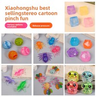 Xiaohongshu's virale 3D cartoon ornament stressverlichtende realistische thermoplastische rubberen magische kubusdrukknop om frustraties af te voeren