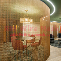 Rideau en maille métallique décoratif en aluminium anodisé coloré pour porte d'hôtel, fenêtre, séparateur de pièce