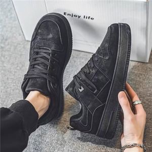 Men's Korean Style Trendy Casual Sports Sneakers-Breathable <b>Canvas</b> Upper Lace-Up Closure-All Seasons Spring Summer Autumn Winter - Product Image 1