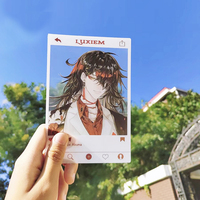 Billet liquide transparent personnalisé pour carte photo Kpop Porte-carte photo acrylique PVC Anime Porte-clés pour carte photo holographique personnalisée