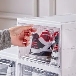 Caja de almacenamiento apilable de plástico para zapatos, material PP, organizador para el hogar y la habitación, precio competitivo, venta al por mayor del fabricante - Product Image 1