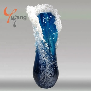 Design Custom Resin Sculpture Ocean Style Creative Wave Vase