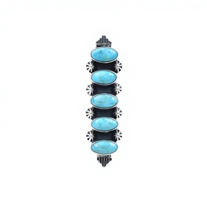 Handmade Mojave Turquoise Sterling Silver <b>Adjustable</b> <b>Ring</b> Natural Gemstone Jewelry for Women Wholesale - Product Image 1