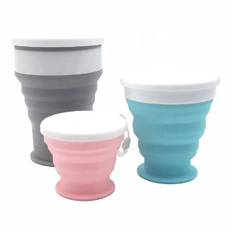 Tazza retrattile in Silicone pieghevole tazza di caffè tazza di acqua di alta qualità tascabile per bambini con Logo personalizzato in Silicone prodotti