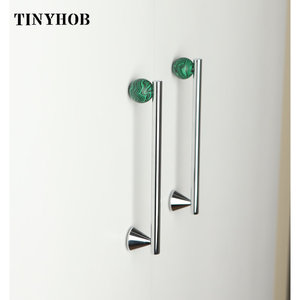 Natural Crystal + Bright Chrome Brass Cabinet Furniture Handles <strong>Door</strong> <strong>Knobs</strong> and Handles for Kitchen Cupboard Drawer Pulls C-5225 - Product Image 3