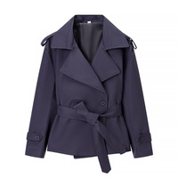 Nouveau best-seller transfrontalier : Trench-coat femme style européen/américain à simple boutonnage avec ceinture et chapeau amovible – Collection Printemps